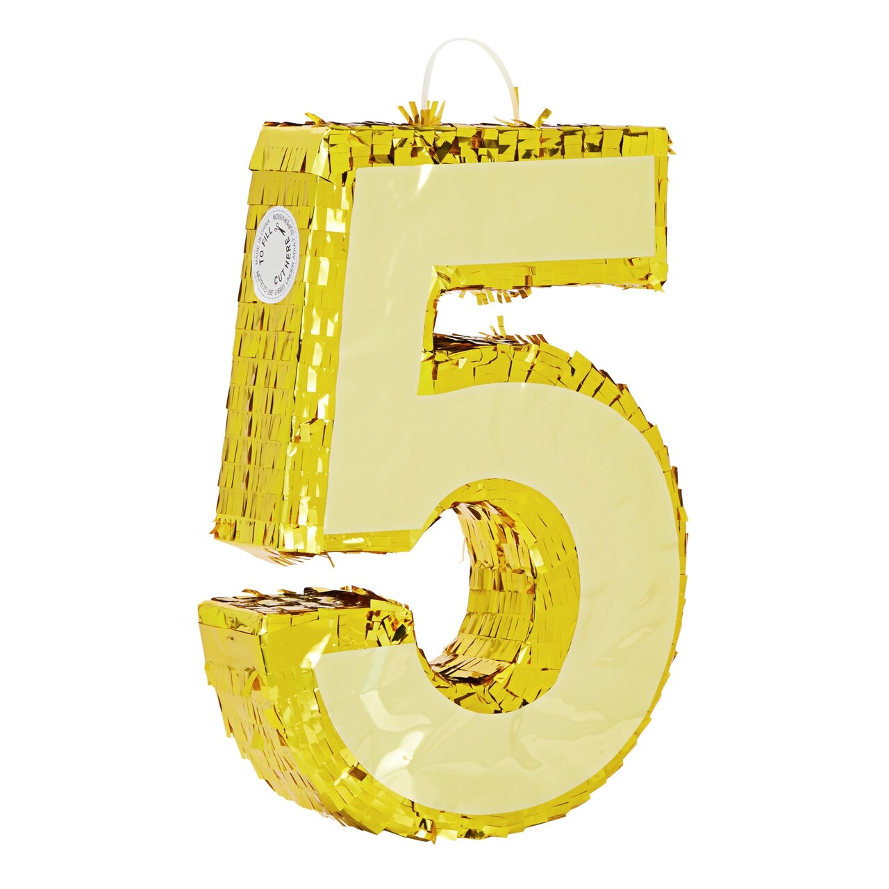 Small Gold Foil Number 5 Pinata For 5th Birthday Party Decorations small-gold-foil-number-5-pinata-for-5th-birthday-party-decorations
